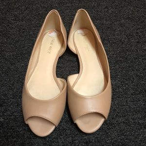Nine West Nude open toe flats